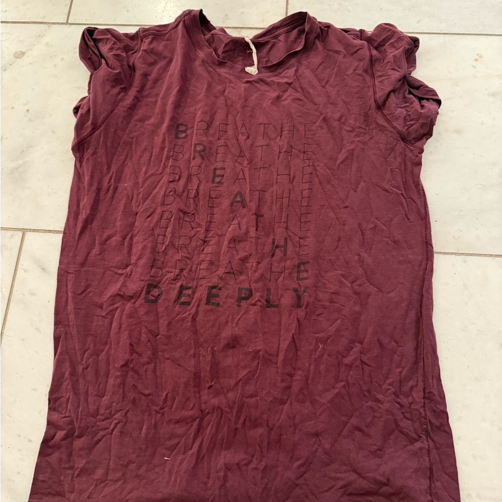 lululemon athletica Burgundy Breathe Tee